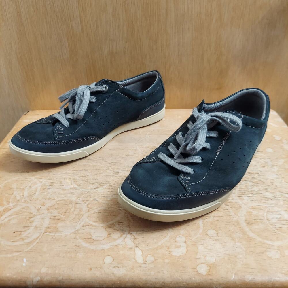 ECCO Men's US 7.5 EUR 41 Black Leather Sneaker Shoes